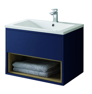 Bathroom Studio Lucca 60cm Wall Hung Unit - Matt Sapphire Blue - VANITY UNITS - Beattys of Loughrea