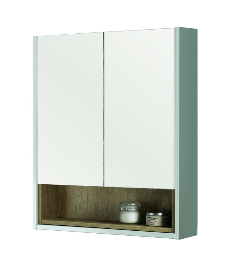 Bathroom Studio Lucca 80cm Mirror Cabinet - Dove Grey - VANITY UNITS - Beattys of Loughrea
