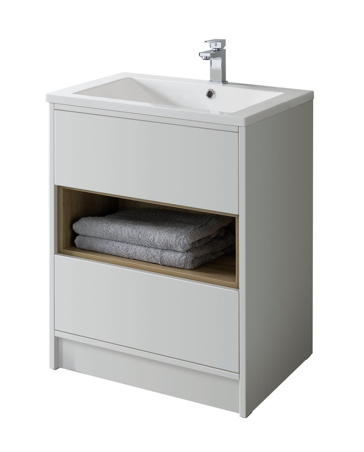 Bathroom Studio Lucca 60cm Floor Standing Unit - Dove Grey - VANITY UNITS - Beattys of Loughrea