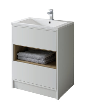 Bathroom Studio Lucca 60cm Floor Standing Unit - Dove Grey - VANITY UNITS - Beattys of Loughrea