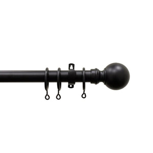 Forge Ball Curtain Pole - Black - METAL POLES - Beattys of Loughrea