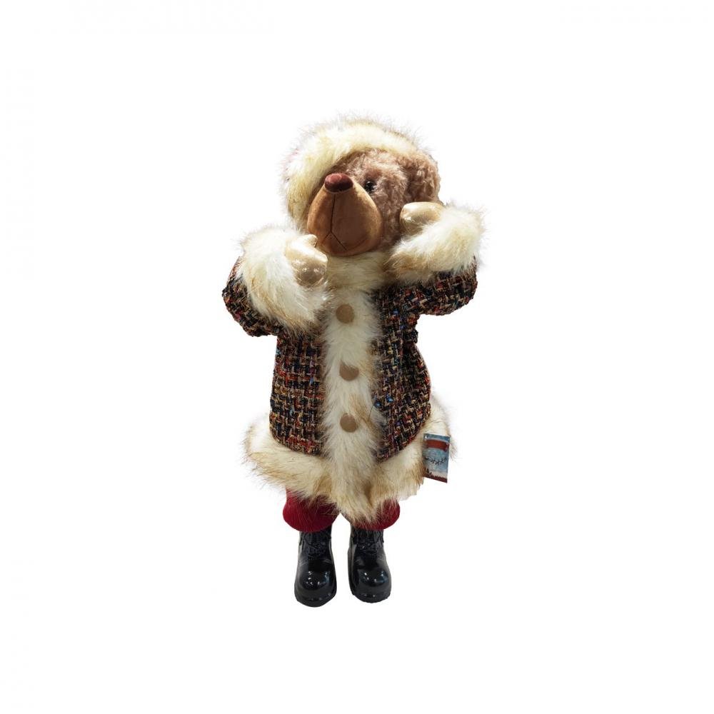 Standing Bear Dark Red - 60cm - XMAS SOFT DECOS - Beattys of Loughrea