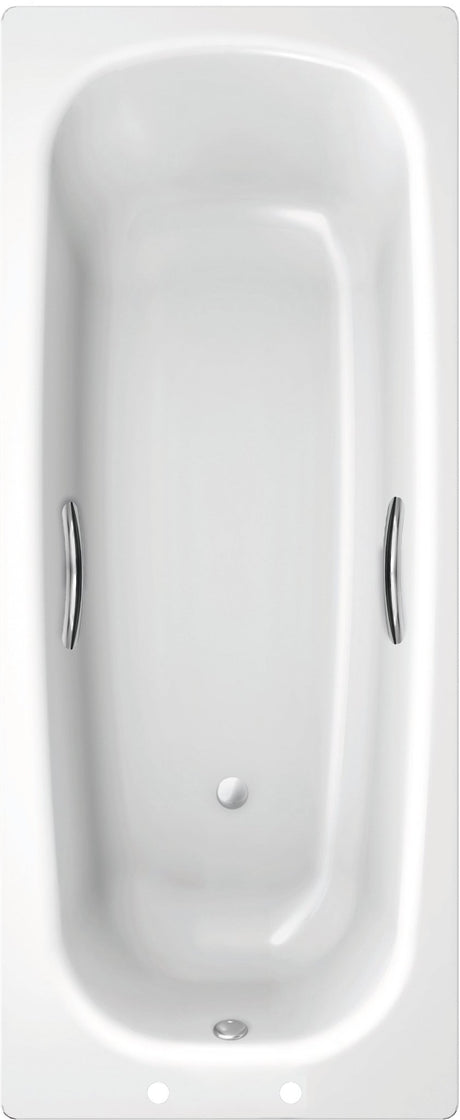 StrataSingle Ended Steel Bath with Grips L 1600 x W 700mm x D 390mm - BATHS - Beattys of Loughrea