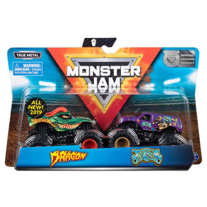 Monster Jam 1:64 2Pk Double Down Showdown - CARS/GARAGE/TRAINS - Beattys of Loughrea