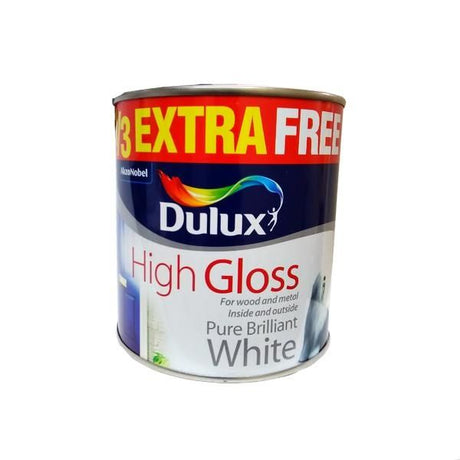 Dulux High Gloss Pure Brilliant White Paint - 750ml - Beattys of Loughrea | www.beattys.ie
