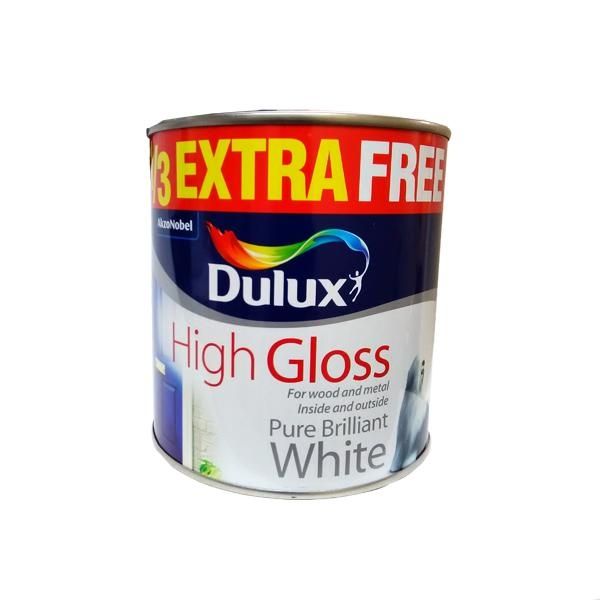 Dulux High Gloss Pure Brilliant White Paint - 750ml - WHITES - Beattys of Loughrea