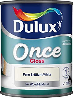 Dulux Once Gloss Pure Brilliant White Paint - 2.5 Litre - WHITES - Beattys of Loughrea