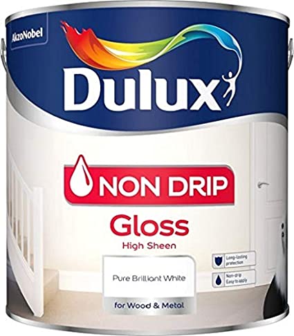 Dulux Non Drip Gloss Pure Brilliant White Paint - 1 Lit - WHITES - Beattys of Loughrea
