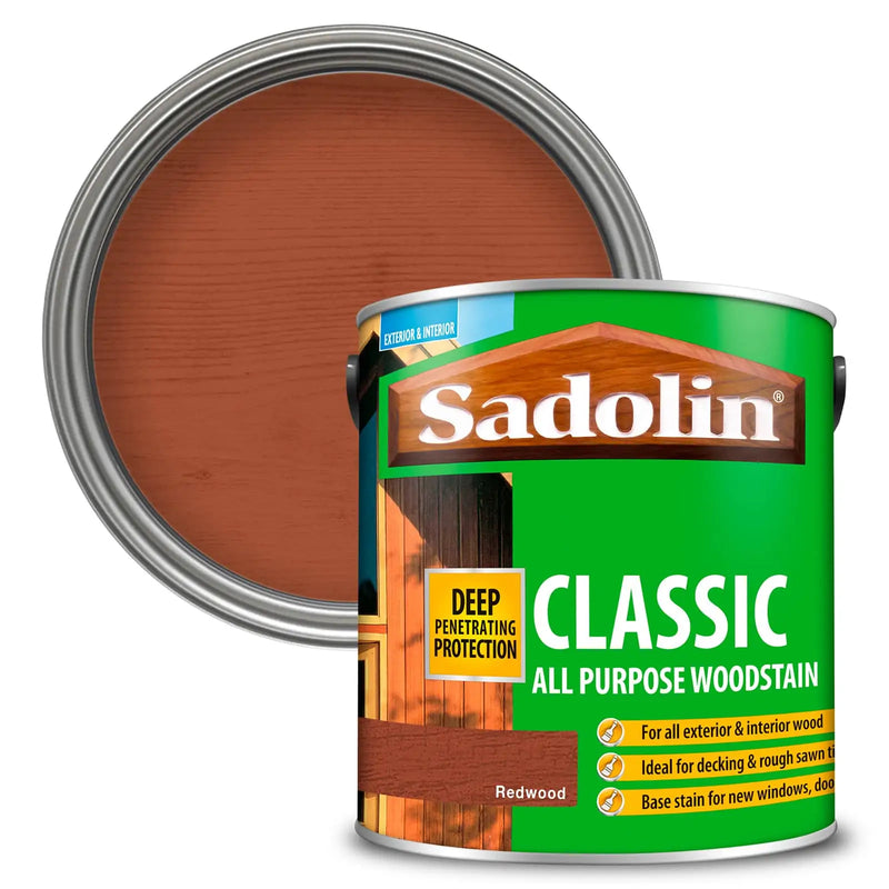 Sadolin Woodstain Classic Colours Woodstain - 2.5 Litre Redwood - VARNISHES / WOODCARE - Beattys of Loughrea