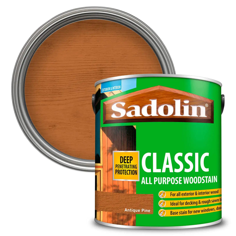 Sadolin Woodstain Classic Colours Woodstain - 2.5 Litre Antique Pine - VARNISHES / WOODCARE - Beattys of Loughrea