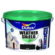 BLACK Dulux Weathershield Masonry Paint Colours - 10 Litre - EXTERIOR & WEATHERSHIELD - Beattys of Loughrea