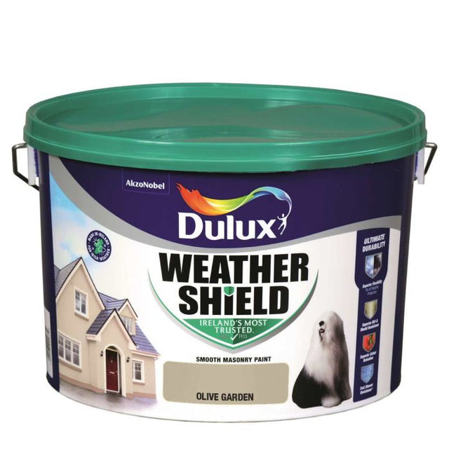 OLIVE GARDEN Dulux Weathershield Masonry Paint Colours - 10 Litre - EXTERIOR & WEATHERSHIELD - Beattys of Loughrea