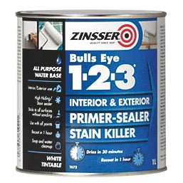 Zinsser Bulls Eye 123 Primer Sealer Paint 1ltr - EXTERIOR & WEATHERSHIELD - Beattys of Loughrea