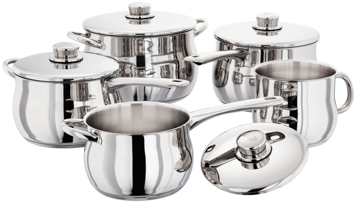 Stellar 1000 5pc Saucepan Set S1F4B - COOKWARE - S/STEEL - Beattys of Loughrea