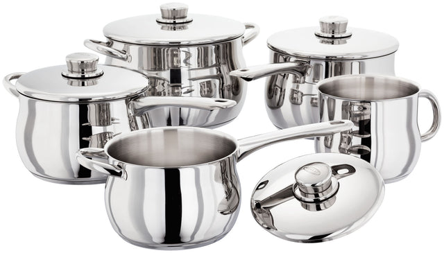 Stellar 1000 5pc Saucepan Set S1F4B - COOKWARE - S/STEEL - Beattys of Loughrea
