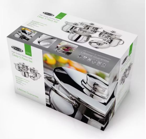 Stellar 1000 5pc Saucepan Set S1F4B - COOKWARE - S/STEEL - Beattys of Loughrea