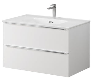 Bathroom Studio Kara 80cm 2 Drawer Wall Hung Unit Matt White - VANITY UNITS - Beattys of Loughrea