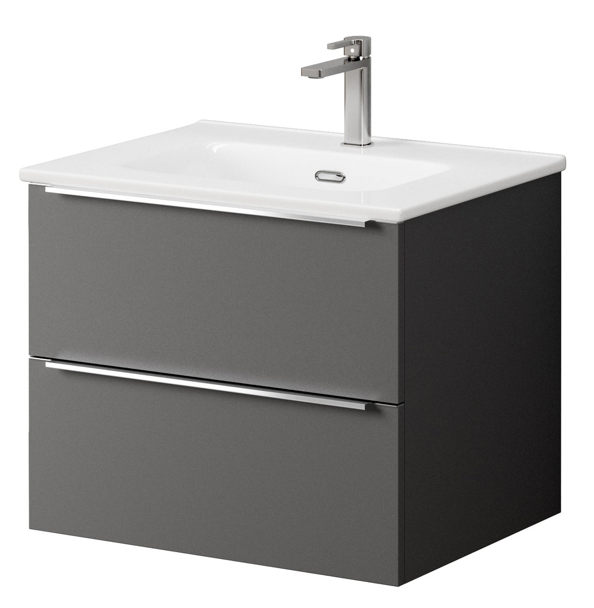 Bathroom Studio Kara 60cm 2 Drawer Wall Hung Unit Matt Grey - VANITY UNITS - Beattys of Loughrea