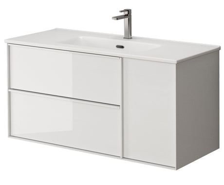 Bathroom Studio Serena 100cm 2 Drawer/1 Door Wall Hung Unit White - VANITY UNITS - Beattys of Loughrea