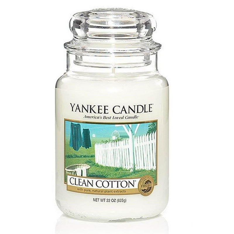 Clean Cotton Large Yankee Candle 623g - CANDLES - Beattys of Loughrea