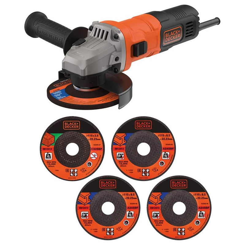 Black & Decker 710W 115mm Grinder BEG010A5 - ANGLE GRINDERS/ROUTERS - Beattys of Loughrea