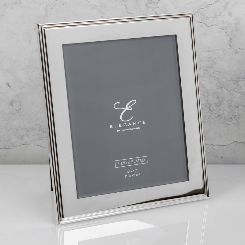 8" x 10" - Elegance Silverplated Rib Edge Frame - Gift Boxed - PHOTO FRAMES - PLATED, GILT, STONE - Beattys of Loughrea