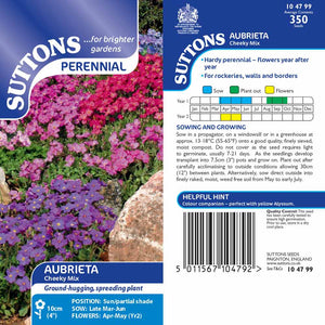 Suttons Aubrieta Cheeky Mix 104799 - SEED VEG & FLOWER - Beattys of Loughrea