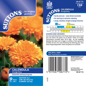Suttons Calendula Orange King 106773 - Beattys of Loughrea | www.beattys.ie