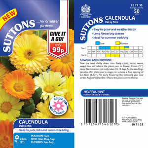 Suttons Calendula Daisy Mix - SEED VEG & FLOWER - Beattys of Loughrea