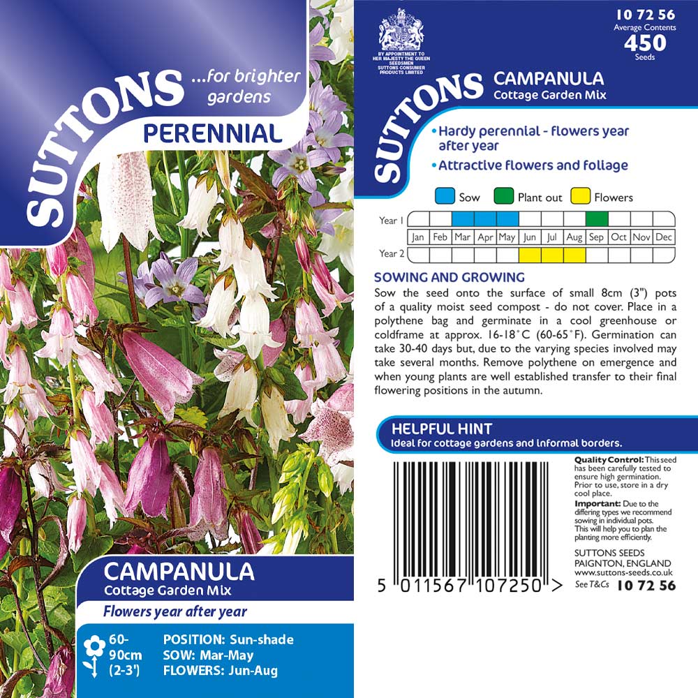 Suttons Campanula Cottage Garden Mix G107256 - Beattys of Loughrea | www.beattys.ie
