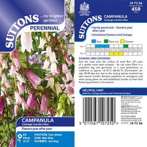 Suttons Campanula Cottage Garden Mix G107256 - Beattys of Loughrea | www.beattys.ie