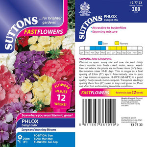 Suttons Phlox Delight Mix - SEED VEG & FLOWER - Beattys of Loughrea