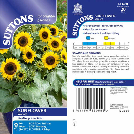 Suttons Sunflower Waooh! 133206 - SEED VEG & FLOWER - Beattys of Loughrea