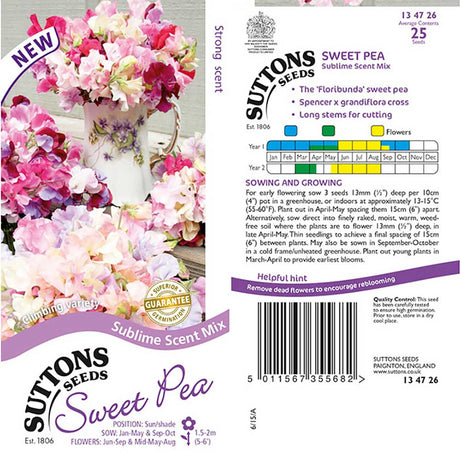 Suttons Sweet Pea Sublime Mix - Beattys of Loughrea | www.beattys.ie