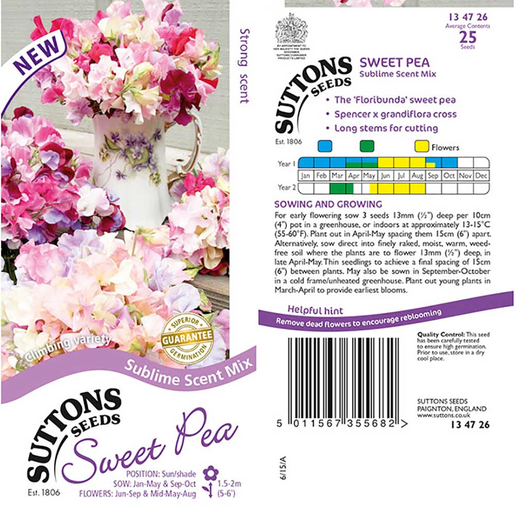 Suttons Sweet Pea Sublime Mix - Beattys of Loughrea | www.beattys.ie
