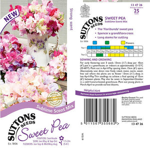 Suttons Sweet Pea Sublime Mix - Beattys of Loughrea | www.beattys.ie