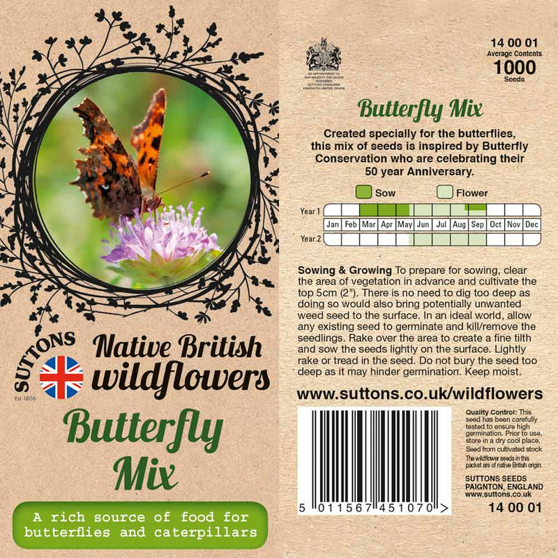 Suttons Butterfly Mix - SEED VEG & FLOWER - Beattys of Loughrea