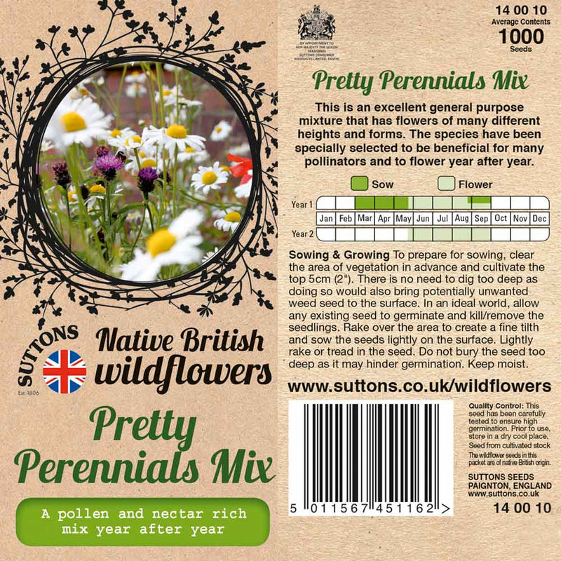 Suttons Pretty Perennials Mix - SEED VEG & FLOWER - Beattys of Loughrea