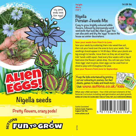 Suttons Alien Eggs (Nigella Persian Jewel) Ftg - SEED VEG & FLOWER - Beattys of Loughrea