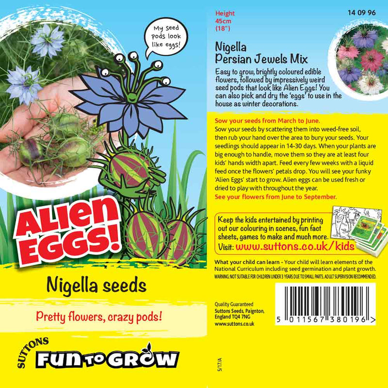 Suttons Alien Eggs (Nigella Persian Jewel) Ftg - SEED VEG & FLOWER - Beattys of Loughrea