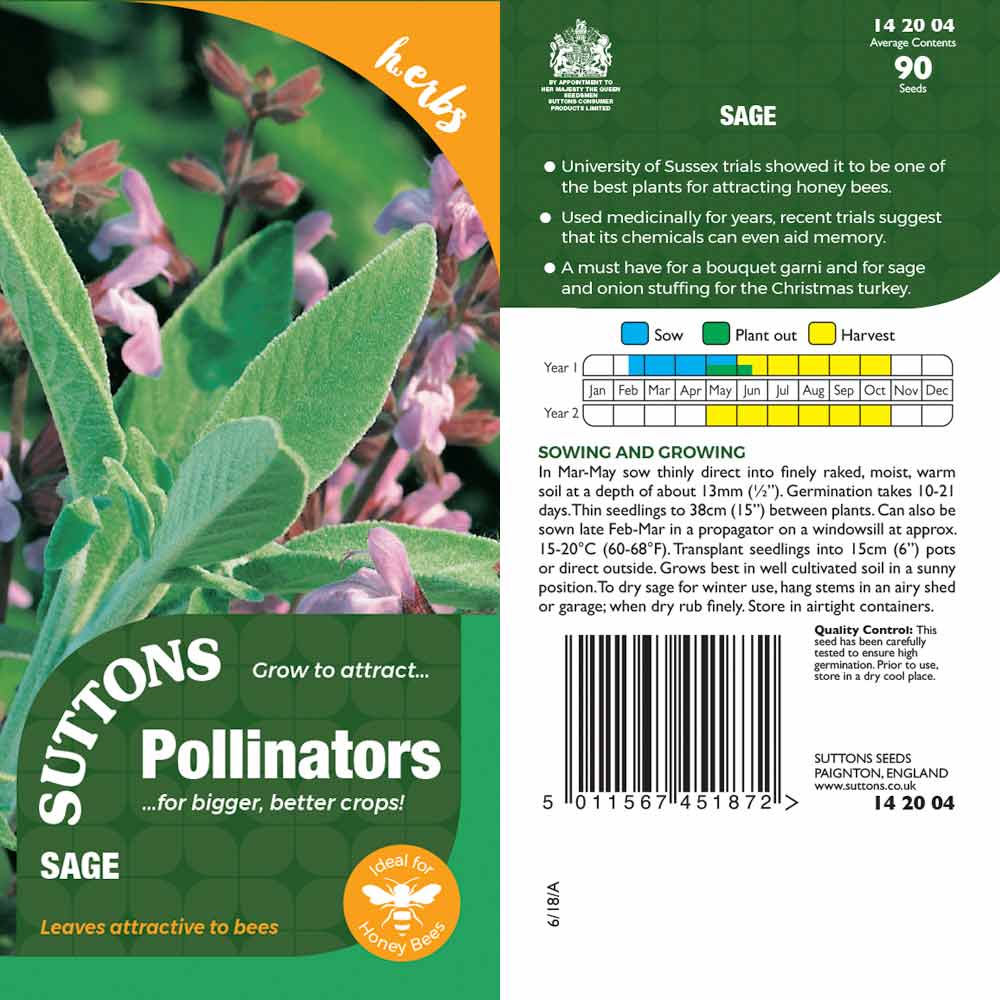 Suttons Sage Pp - SEED VEG & FLOWER - Beattys of Loughrea