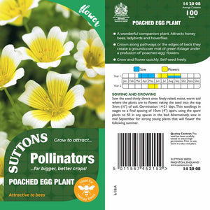 Suttons Poached Egg Plant Pp - SEED VEG & FLOWER - Beattys of Loughrea