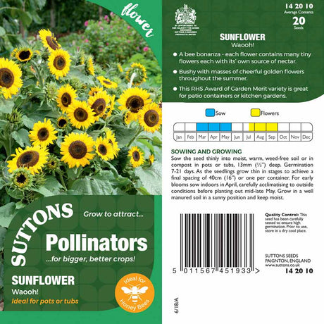 Suttons Sunflower Waooh! Pp - SEED VEG & FLOWER - Beattys of Loughrea