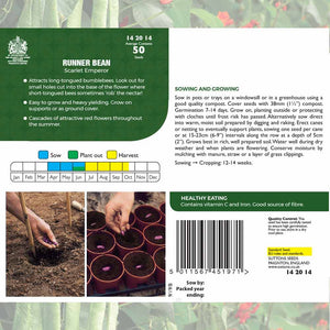 Suttons Runner Beanscarlet Emperor Pp - SEED VEG & FLOWER - Beattys of Loughrea