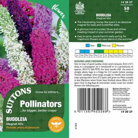 Suttons Buddleia Magnet Mix Pp - SEED VEG & FLOWER - Beattys of Loughrea