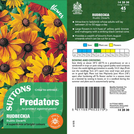 Suttons Rudbeckia Rustic Dwarfs Pp - SEED VEG & FLOWER - Beattys of Loughrea