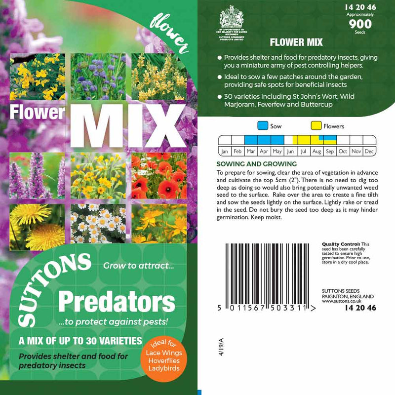 Suttons Predators Flower Mix Pp - SEED VEG & FLOWER - Beattys of Loughrea