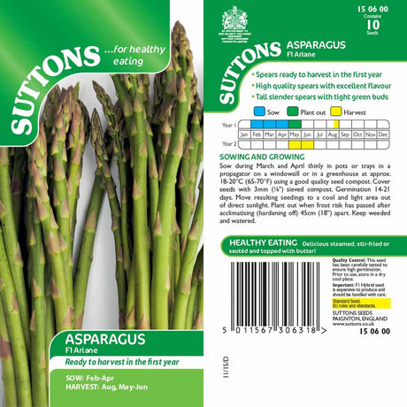 Suttons Asparagus - Ariane G150600 - SEED VEG & FLOWER - Beattys of Loughrea