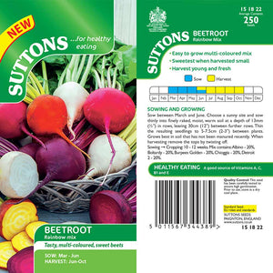 Suttons Beetroot Rainbow Mix G151822 - SEED VEG & FLOWER - Beattys of Loughrea