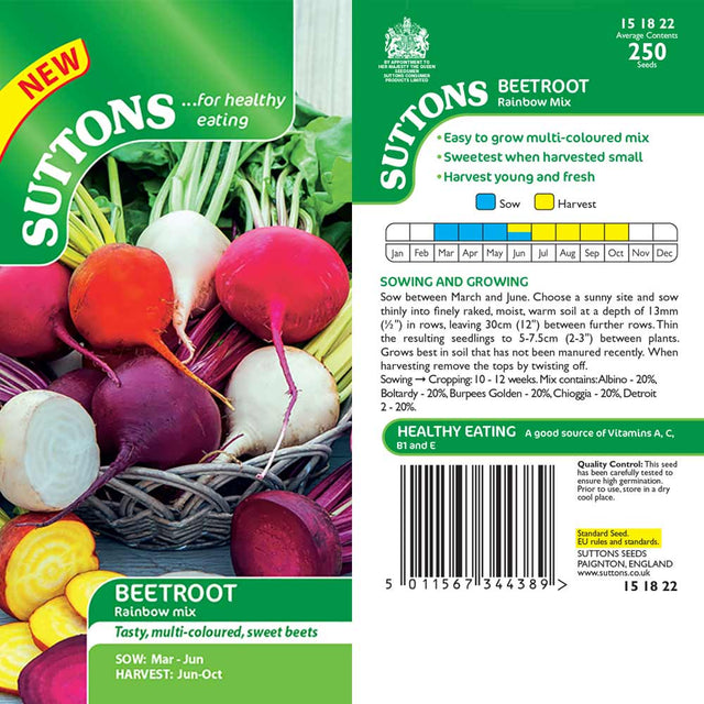 Suttons Beetroot Rainbow Mix G151822 - SEED VEG & FLOWER - Beattys of Loughrea